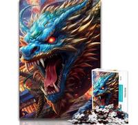 Puzzle da 1000 pezzi per adolescenti Drago furioso, puzzle da 1000 pezzi, giocattoli per l'intrattenimento della famiglia con poster abbinato e foglio di quiz (dimensioni 75x50cm)