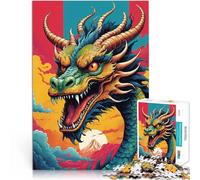 Puzzle da 1000 pezzi per adolescenti Drago giapponese 1 Antistress Vacanza in patria Uccidere il tempo Decorazioni e regali unici per la casa 75x50cm