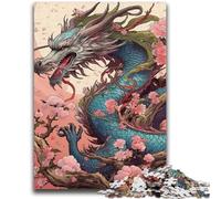 Puzzle da 1000 pezzi per adolescenti Drago giapponese Ciliegia per 14 anni e oltre Gioco impossibile Regalo di compleanno di Natale 50x75cm