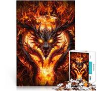 Puzzle da 1000 pezzi per adolescenti Drago in fiamme Giocattolo educativo intellettuale decomprimente Migliorare l'amore tra le coppie 75x50cm