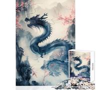 Puzzle da 1000 pezzi per adolescenti Drago in fiore di ciliegio Giocattolo educativo Ottimo regalo per giochi Gioco pratico Sfida educativa Dimensioni 38x52cm