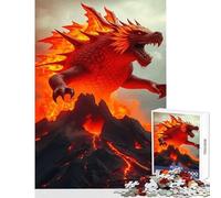 Puzzle da 1000 pezzi per adolescenti Drago infuocato sul vulcano Giocattoli antistress Regalo di compleanno per giochi educativi e divertenti attività a casa dimensioni 38x26cm