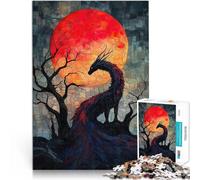 Puzzle da 1000 pezzi per adolescenti Drago Luna di Sangue in Tessuto Gioco pratico Attività divertenti a casa, regali di compleanno, regali di viaggio, 38x26cm