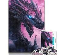 Puzzle da 1000 pezzi per adolescenti, drago oscuro, per adulti, 1000 pezzi, gioco per famiglie, antistress, sfida difficile, fantastici regali e giocattoli, 75x50cm