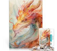 Puzzle da 1000 pezzi per adolescenti Drago rosso leggendario Giocattoli di gioco impegnativi Giocattoli per la decorazione della casa 52x38cm