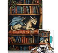 Puzzle da 1000 pezzi per adolescenti drago sulla libreria puzzle per adulti per gioco educativo sfida giocattolo regalo per tutta la famiglia 26x38cm