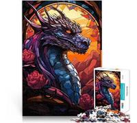 Puzzle da 1000 pezzi per adolescenti Drago Tramonto Rosa Fantasy giochi divertenti per famiglie Decorazioni e regali unici per la casa 52x38cm
