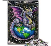 Puzzle da 1000 pezzi per adolescenti Drago volante in piedi sulla terra, per 14+ anni Gioco impegnativo come regalo per tutta la famiglia e gli amici (dimensioni 50x75cm)