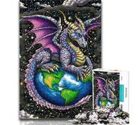Puzzle da 1000 pezzi per adolescenti Drago volante in piedi sulla terra Puzzle da 1000 pezzi per adulti Adolescenti, Lista dei desideri con Babbo Natale per età 14 26x38cm