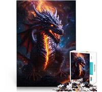 Puzzle da 1000 pezzi per adolescenti Dragon Fire Night Galaxy Stressabbau Jedes Stück ist einzigartig Ansprusvolchles Familienspiel70x100cm