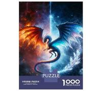 Puzzle Da 1000 Pezzi Per Adolescenti Dragon of Fire And Ice Puzzle Per Adolescenti Gioco Pratico Decorazione Perfetta Per È Ideale Come Regalo 38x26cm/1000pcs
