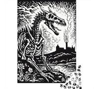 Puzzle Da 1000 Pezzi Per Adolescenti Dragon Skeleton Art Print Puzzle Per Adulti Giochi Rilassanti Ma Divertenti E Umoristici Sfida Da Completare 70x50cm/1000pcs