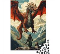 Puzzle Da 1000 Pezzi Per Adolescenti Dragon Vs. Warrior Epic Battle Scene Adolescenti Puzzle Giochi Rilassanti Difficili Regali Difficili Per Amici E Familiari 52x38cm/1000pcs