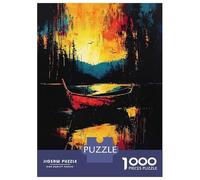 Puzzle Da 1000 Pezzi Per Adolescenti Drifting Into Fire - Expressionist Abstract Boat Scene Puzzle Per Adulti Giochi Rilassanti Analisi E Logica Regali Unici Per Compleanni 70x50cm/1000pcs