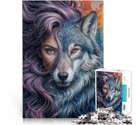 Puzzle da 1000 pezzi per adolescenti Dualità del Lupo Giocattolo educativo intellettuale decomprimente Giocattoli per la decorazione della casa 38x26cm