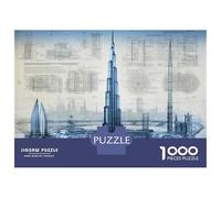 Puzzle Da 1000 Pezzi Per Adolescenti Dubai Architecture Blueprint Puzzle Per Adulti Giochi Rilassanti Che Migliorano La Memoria Regali Unici Per Compleanno E Natale 38x26cm/1000pcs