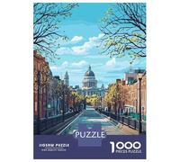 Puzzle Da 1000 Pezzi Per Adolescenti Dublin, Ireland Cityscape Illustration Puzzle Per Adolescenti Gioco Pratico Decorazione Perfetta Per È Ideale Come Regalo 38x26cm/1000pcs