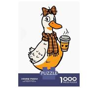 Puzzle Da 1000 Pezzi Per Adolescenti Duck with Coffee And Plaid Accessories Puzzle Per Adulti Giochi Rilassanti Analisi E Logica Regali Di Natale E Compleanno 52x38cm/1000pcs