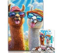 Puzzle da 1000 pezzi per adolescenti Due alpaca Puzzle per adulti, sfida di intelligenza cerebrale Giocattoli avvincenti per la decorazione della casa (dimensioni 75x50cm)