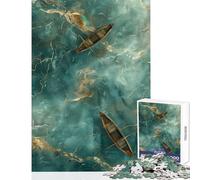 Puzzle da 1000 pezzi per adolescenti due barche su acqua verde acqua giocattolo decorazione da parete regali per donne e uomini gioco educativo migliora l'amore tra coppie dimensioni 38x26cm