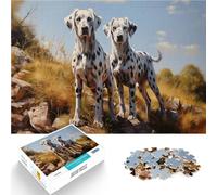 Puzzle da 1000 pezzi per adolescenti Due cani dalmata Difficile da completare ma divertente e umoristico è ideale come regalo per tutta la famiglia 75x50cm
