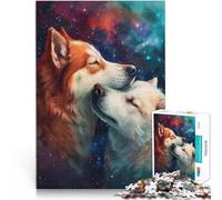 Puzzle da 1000 pezzi per adolescenti Due cani innamorati Fatto di legno per età 14+ Giochi educativi fai da te perché è ideale come regalo per tutta la famiglia misurare：50x75cm