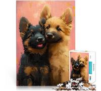 Puzzle da 1000 pezzi per adolescenti Due cuccioli di pastore tedesco Giochi educativi fai da te Collezione di artisti, Belle arti 52x38cm
