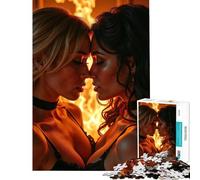 Puzzle da 1000 pezzi per adolescenti Due donne al lume di fuoco gioco educativo e stimolante ideale come regalo di compleanno (dimensioni 75x50cm)