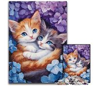 Puzzle da 1000 pezzi per adolescenti, due gatti che si coccolano, regalo per la decorazione della casa, giocattolo stimolante per la famiglia, perfetto per le serate di gioco, 50x75cm
