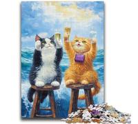 Puzzle da 1000 pezzi per adolescenti Due gatti per età 14 anni e oltre Giocattolo educativo intellettuale decomprimente Ottimo regalo 50x75cm