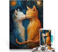 Puzzle da 1000 pezzi per adolescenti Due gatti per il giocattolo di sfida del gioco educativo Regalo di compleanno, regali, arte murale 75x50cm