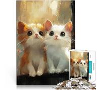 Puzzle da 1000 pezzi per adolescenti Due gattini carini Giocattolo educativo intellettuale decomprimente Lista dei desideri con Babbo Natale 75x50cm