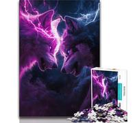 Puzzle da 1000 pezzi per adolescenti, due lupi, sfida difficile antistress, ideale come regalo per tutta la famiglia, 75x50cm