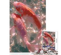 Puzzle da 1000 pezzi per adolescenti due pesci koi in acqua scintillante giocattolo da parete regalo di compleanno per attività divertenti e istruttive a casa dimensioni 38x52cm