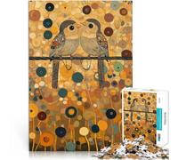 Puzzle da 1000 pezzi per adolescenti Due uccelli sul filo Klimt Riduzione dello stress interessante Migliorare l'amore tra le coppie 38x26cm