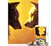 Puzzle da 1000 pezzi per adolescenti Duello tra lupi in fiamme Giocattolo educativo Regali per donne e uomini Giochi rilassanti Interazione genitore-figlio Dimensioni 38x52cm