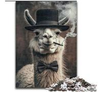 Puzzle da 1000 pezzi per adolescenti e adulti, Alpaca fumante, giochi educativi, decorazione per la casa, ideale come regalo per tutta la famiglia, 26x38cm