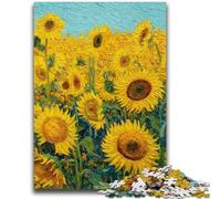 Puzzle da 1000 pezzi per adolescenti e adulti, antistress a forma di girasole, sfida difficile, adatto per la decorazione della scrivania, 26x38cm