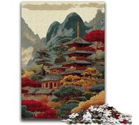 Puzzle da 1000 pezzi per adolescenti e adulti, architettura in stile giapponese, antistress, sfida difficile, adatto per la decorazione della scrivania, 26x38cm