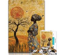 Puzzle da 1000 pezzi per adolescenti e adulti, arte della donna africana, gioco educativo per famiglie, decorazione da parete, regali unici per compleanno e Natale, 38x26cm