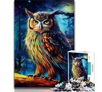Puzzle da 1000 pezzi per adolescenti e adulti, arte fantasy, gufo, gioco per famiglie, antistress, sfida difficile, migliora l'amore tra coppie, 38x26cm