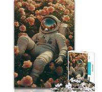 Puzzle da 1000 pezzi per adolescenti e adulti Astronauta Flowers 1000 pezzi per adulti con poster abbinato e foglio di quiz per età 14+ 38x26cm
