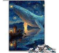 Puzzle da 1000 pezzi per adolescenti e adulti, balene nel cielo stellato, adatti dai 14 anni in su, ideali come regalo per tutta la famiglia (dimensioni 50x75cm)