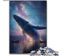 Puzzle da 1000 pezzi per adolescenti e adulti, balene nel cielo stellato, antistress, sfida difficile, regali di Babbo Natale segreto (dimensioni 50x75cm)