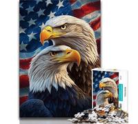 Puzzle da 1000 pezzi per adolescenti e adulti bandiera americana aquila puzzle per adulti per ammazzare il tempo durante le vacanze con pezzi completamente interconnessi di forma casuale 75x50cm