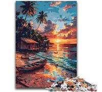 Puzzle da 1000 pezzi per adolescenti e adulti, barche a vela sulla spiaggia, sfida difficile, adatto per la decorazione della scrivania, 50x75cm