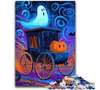 Puzzle da 1000 pezzi per adolescenti e adulti, carrozza di zucca di Halloween, puzzle da 1000 pezzi, per gioco educativo, giocattolo da regalare a tutta la famiglia (38x26cm)