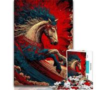 Puzzle da 1000 pezzi per adolescenti e adulti, cavallo in stile cinese, per giochi educativi, giocattoli da regalare a tutta la famiglia (38x26cm)