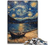 Puzzle da 1000 pezzi per adolescenti e adulti, cielo notturno di Van Gogh, antistress, sfida difficile, adatto per la decorazione della scrivania, 26x38cm
