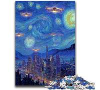 Puzzle da 1000 pezzi per adolescenti e adulti, Città sotto il cielo notturno, per età 14+, gioco a quiz, attività divertenti a casa, regalo di compleanno, regali di viaggio, 50x75cm